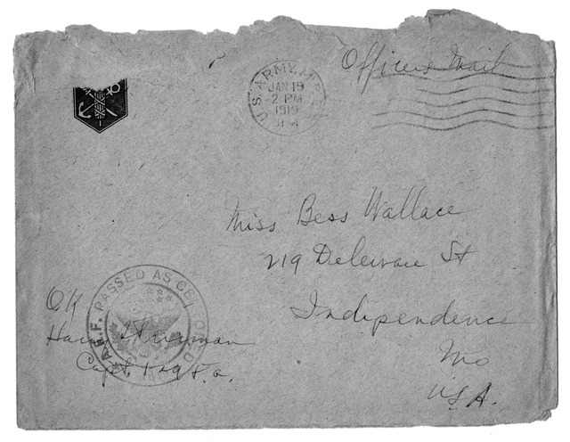 Letter from Harry S. Truman to Bess Wallace