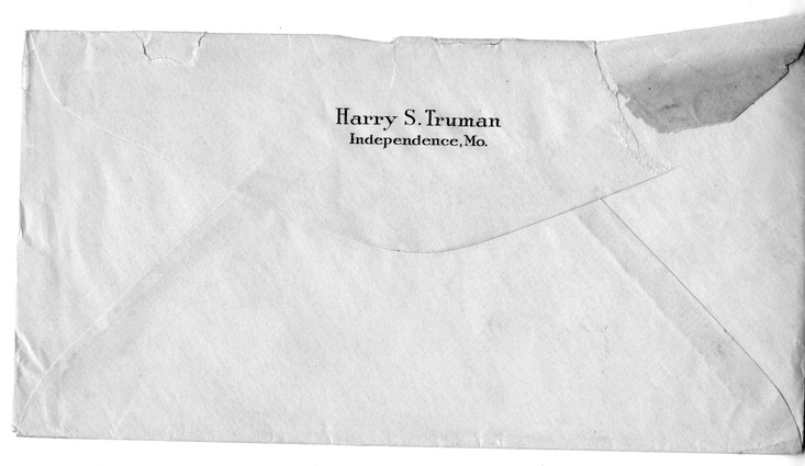 Letter from Harry S. Truman to Bess W. Truman