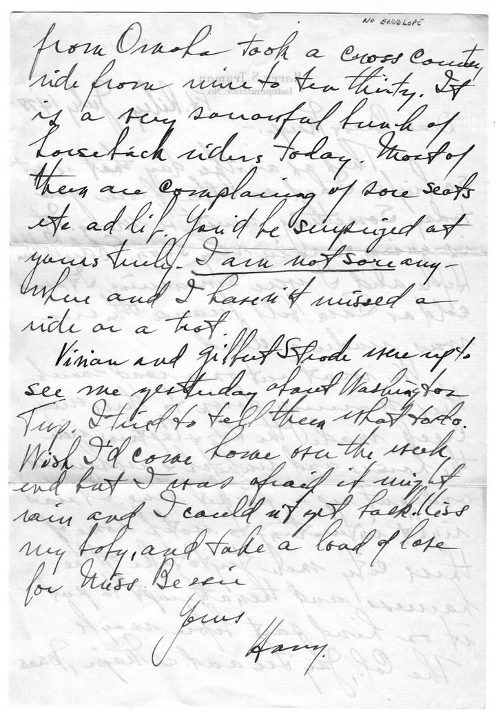 Letter from Harry S. Truman to Bess W. Truman