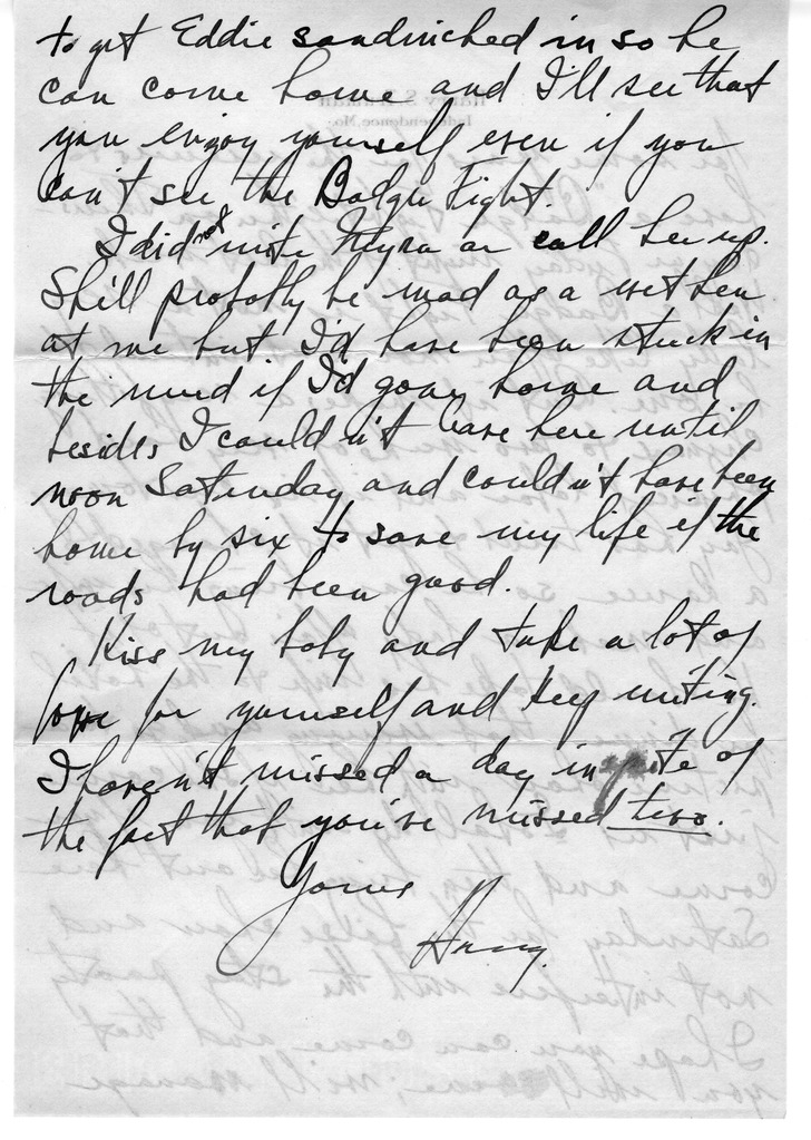 Letter from Harry S. Truman to Bess W. Truman