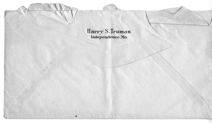 Letter from Harry S. Truman to Bess W. Truman