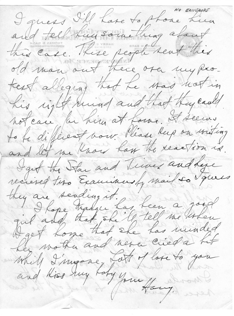 Letter from Harry S. Truman to Bess W. Truman