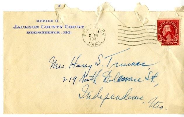 Letter from Harry S. Truman to Bess W. Truman