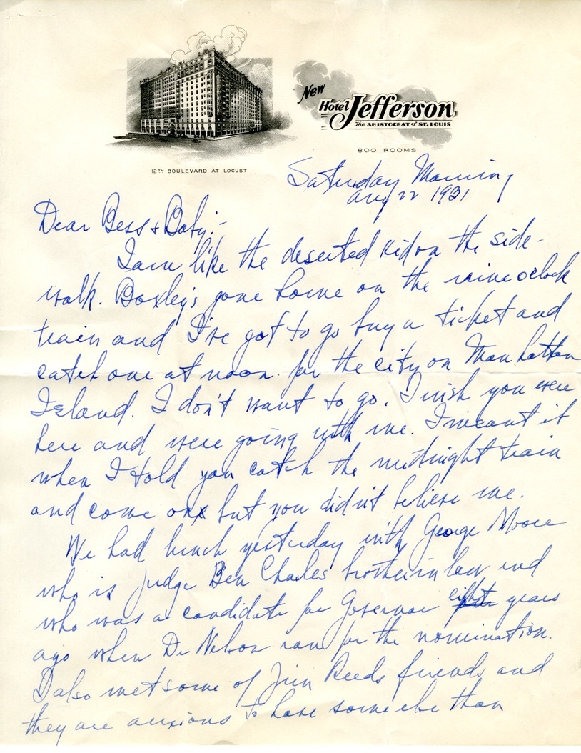 Letter from Harry S. Truman to Bess W. Truman