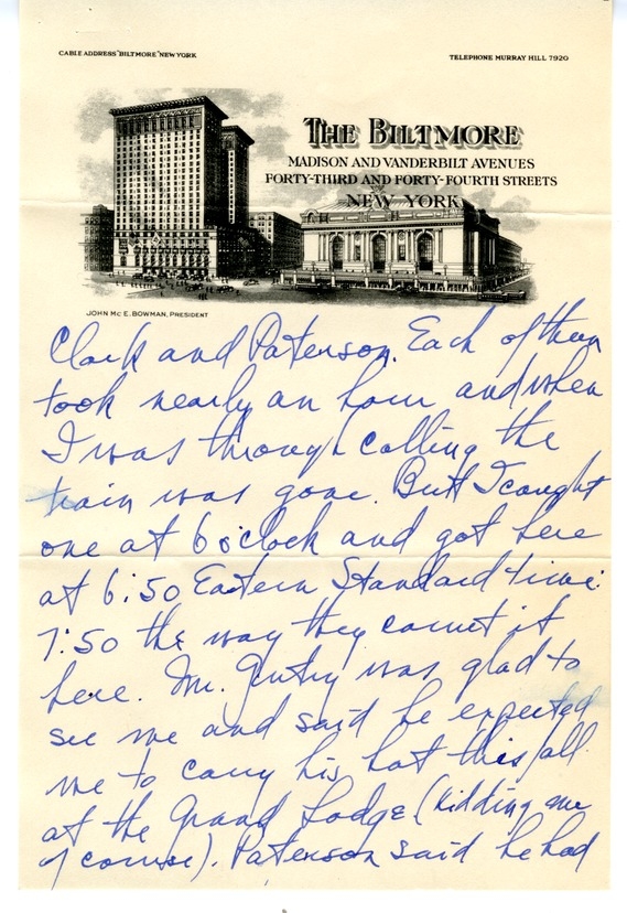 Letter from Harry S. Truman to Bess W. Truman
