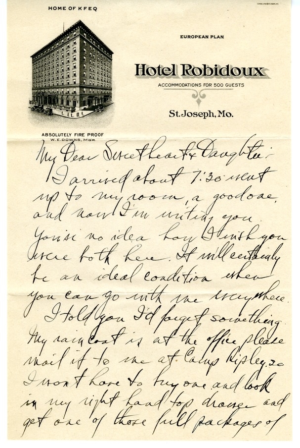 Letter from Harry S. Truman to Bess W. Truman