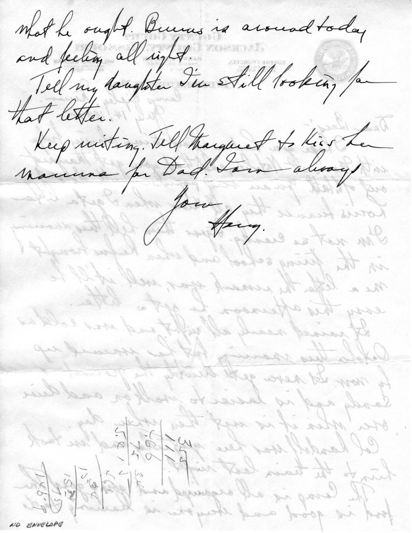 Letter from Harry S. Truman to Bess W. Truman