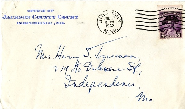 Letter from Harry S. Truman to Bess W. Truman
