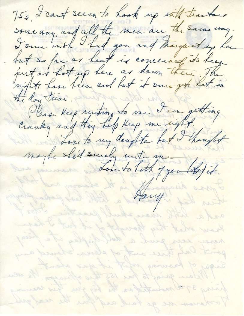 Letter from Harry S. Truman to Bess W. Truman