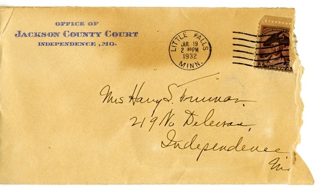 Letter from Harry S. Truman to Bess W. Truman