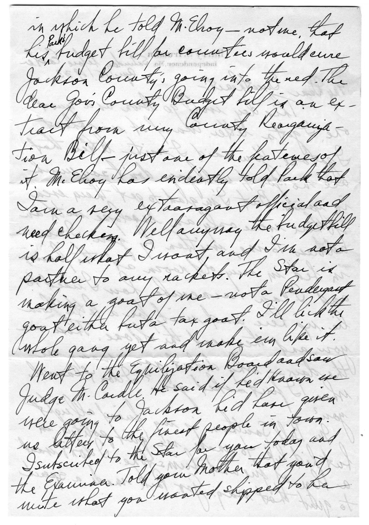 Letter from Harry S. Truman to Bess W. Truman