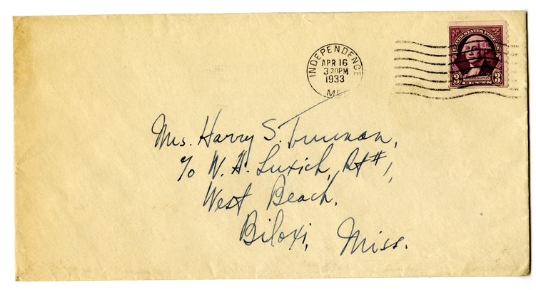 Letter from Harry S. Truman to Bess W. Truman