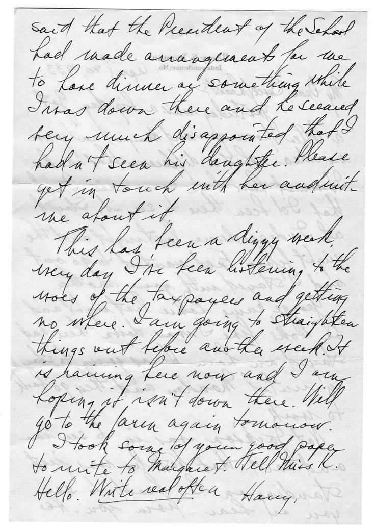 Letter from Harry S. Truman to Bess W. Truman