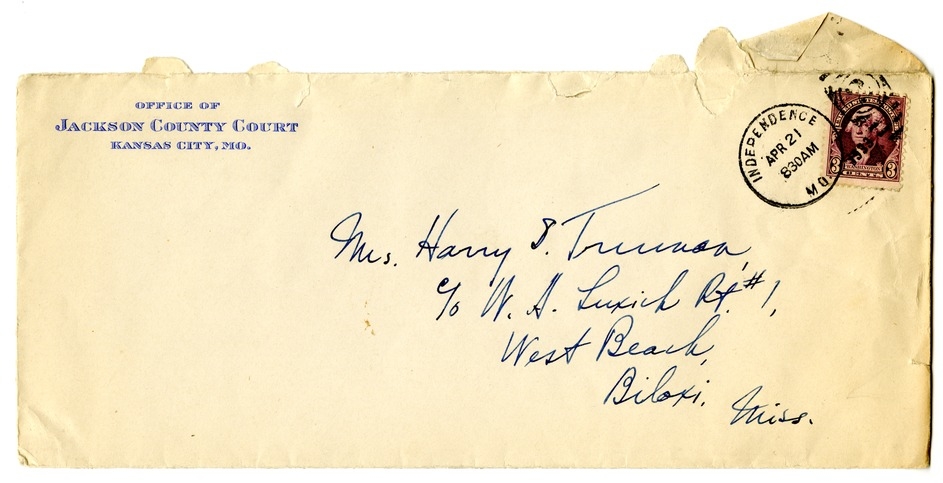 Letter from Harry S. Truman to Bess W. Truman