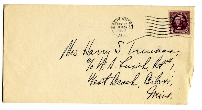 Letter from Harry S. Truman to Bess W. Truman