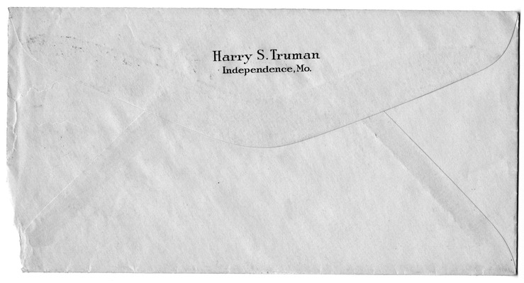 Letter from Harry S. Truman to Bess W. Truman