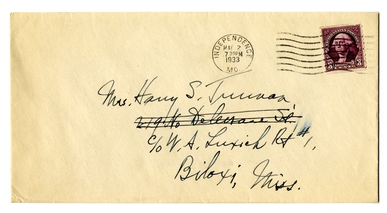 Letter from Harry S. Truman to Bess W. Truman