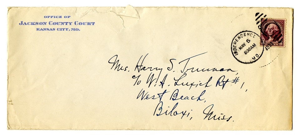 Letter from Harry S. Truman to Bess W. Truman