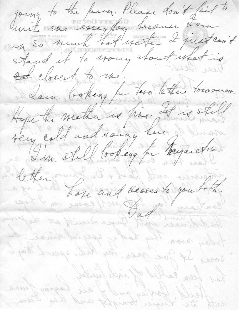 Letter from Harry S. Truman to Bess W. Truman