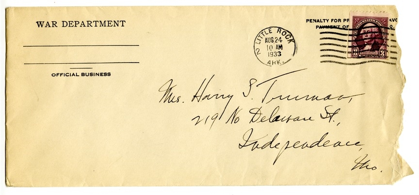 Letter from Harry S. Truman to Bess W. Truman