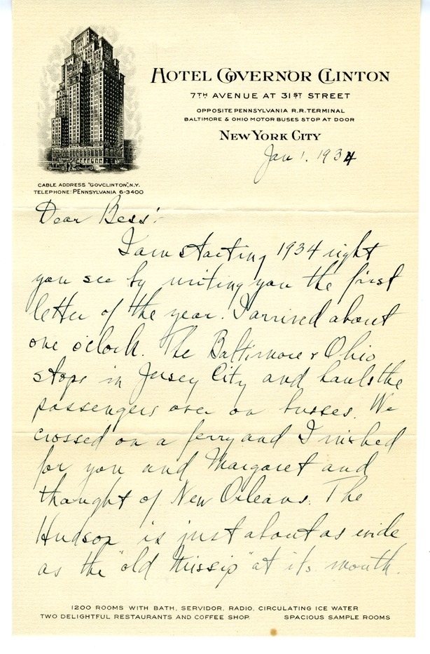 Letter from Harry S. Truman to Bess W. Truman