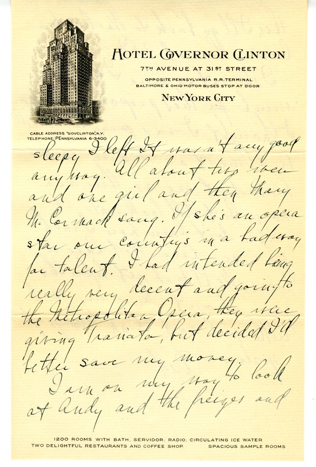 Letter from Harry S. Truman to Bess W. Truman