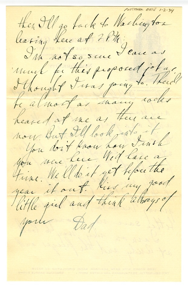 Letter from Harry S. Truman to Bess W. Truman