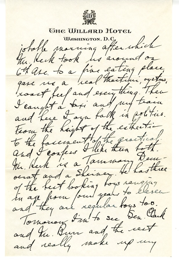 Letter from Harry S. Truman to Bess W. Truman