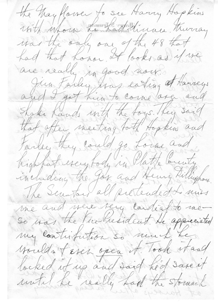 Letter from Harry S. Truman to Bess W. Truman