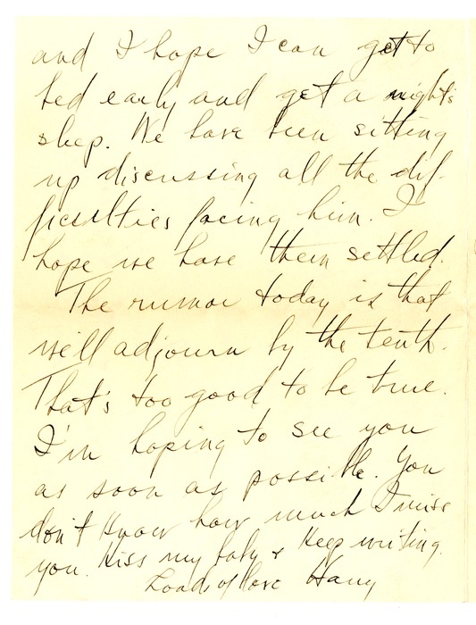 Letter from Harry S. Truman to Bess W. Truman