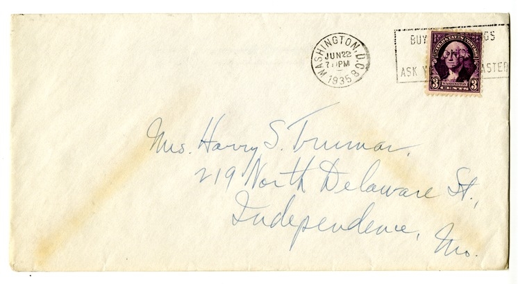 Letter from Harry S. Truman to Bess W. Truman