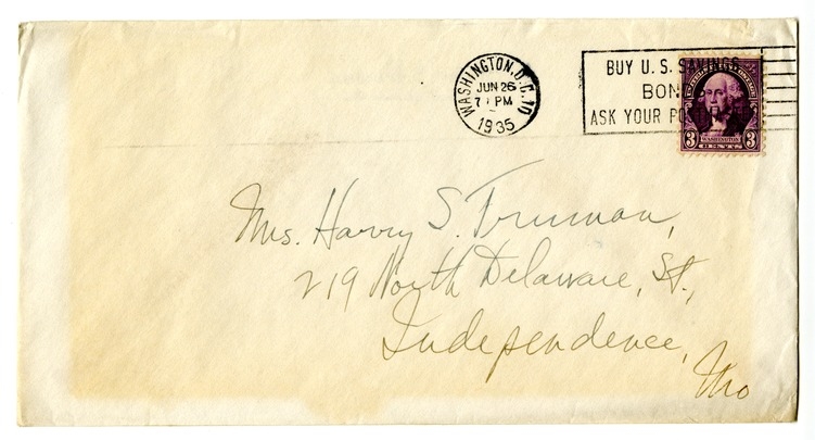 Letter from Harry S. Truman to Bess W. Truman