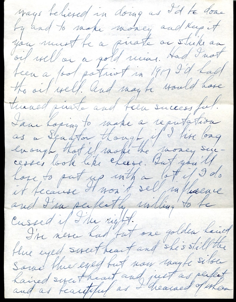 Letter from Harry S. Truman to Bess W. Truman