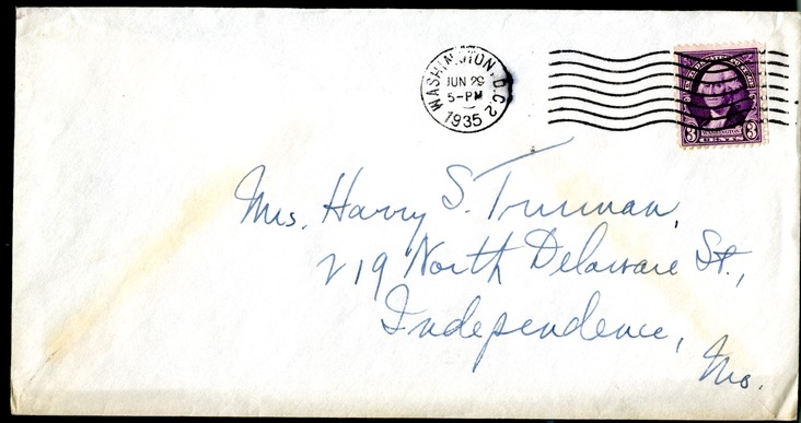 Letter from Harry S. Truman to Bess W. Truman
