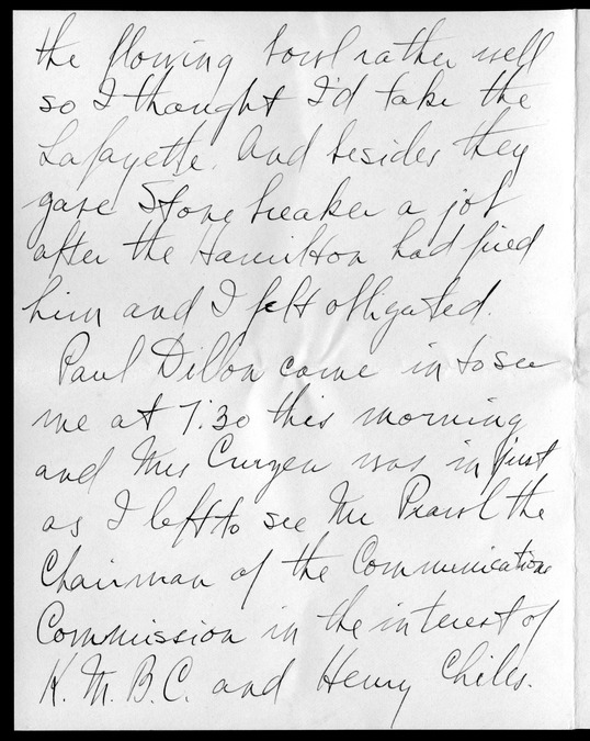 Letter from Harry S. Truman to Bess W. Truman