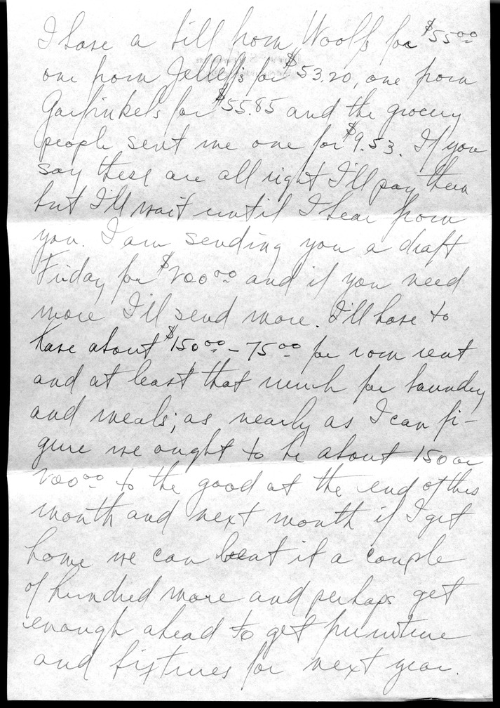 Letter from Harry S. Truman to Bess W. Truman