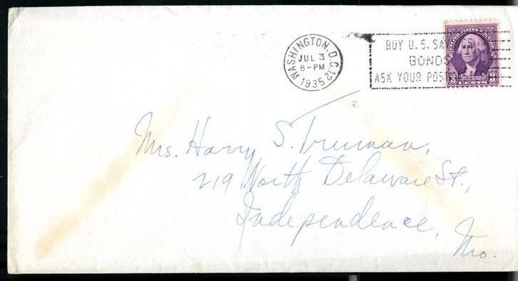 Letter from Harry S. Truman to Bess W. Truman