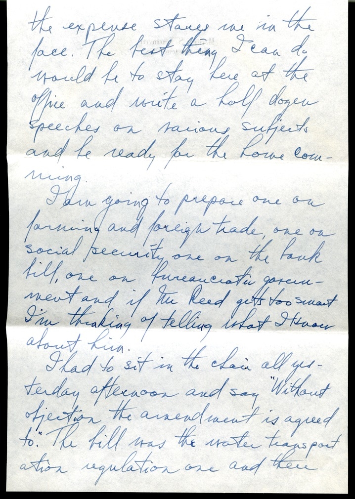 Letter from Harry S. Truman to Bess W. Truman