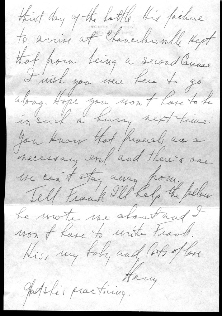 Letter from Harry S. Truman to Bess W. Truman