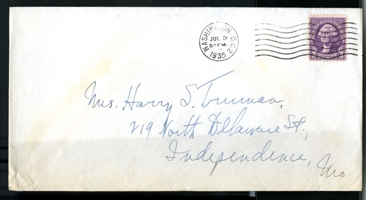 Letter from Harry S. Truman to Bess W. Truman
