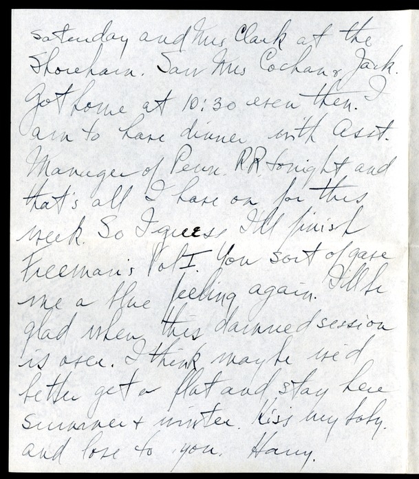 Letter from Harry S. Truman to Bess W. Truman
