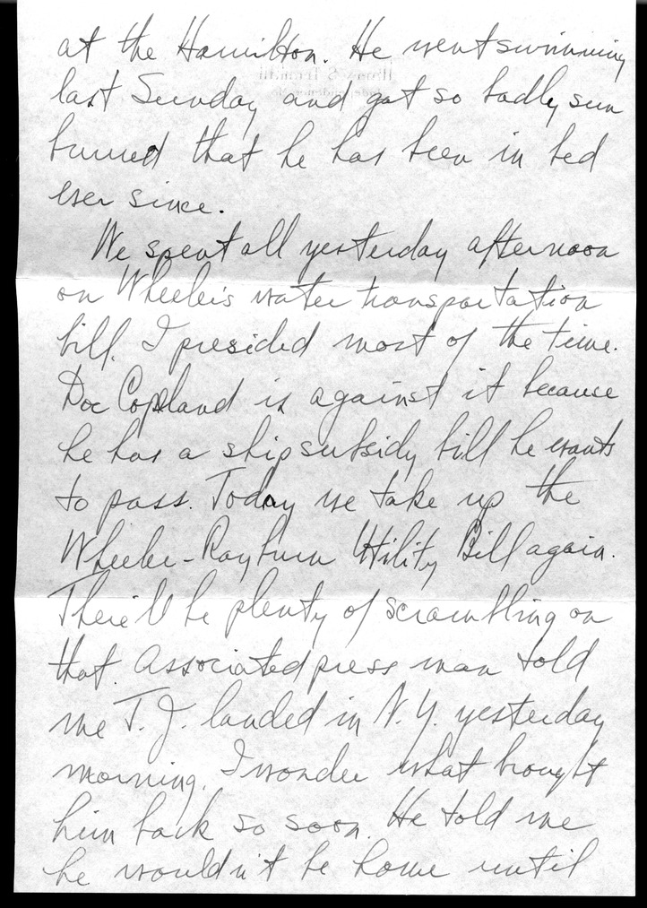 Letter from Harry S. Truman to Bess W. Truman