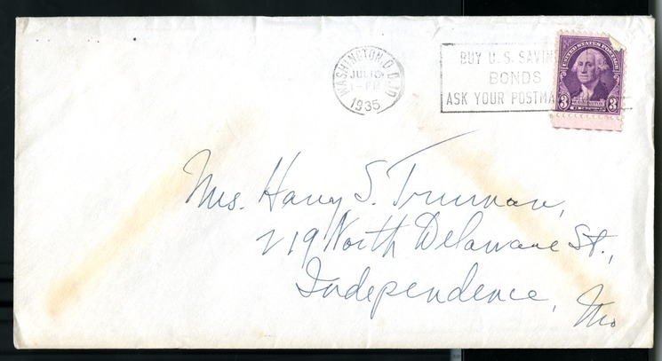 Letter from Harry S. Truman to Bess W. Truman