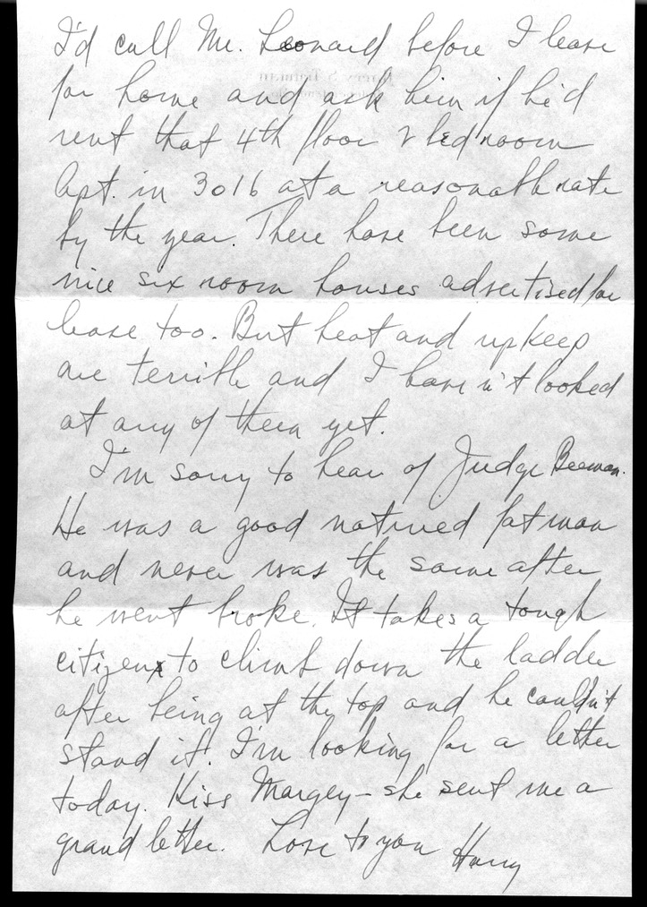 Letter from Harry S. Truman to Bess W. Truman