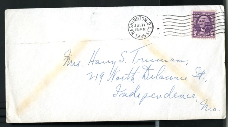 Letter from Harry S. Truman to Bess W. Truman