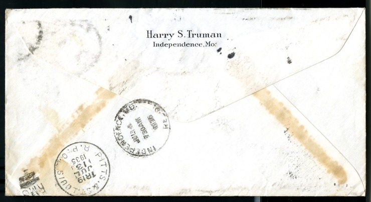 Letter from Harry S. Truman to Bess W. Truman