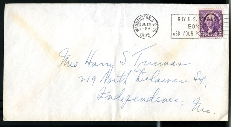 Letter from Harry S. Truman to Bess W. Truman