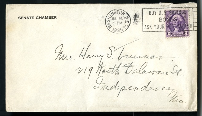 Letter from Harry S. Truman to Bess W. Truman