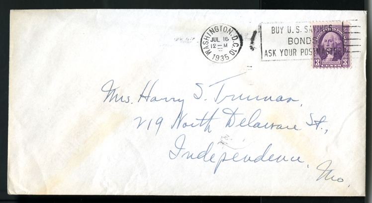 Letter from Harry S. Truman to Bess W. Truman