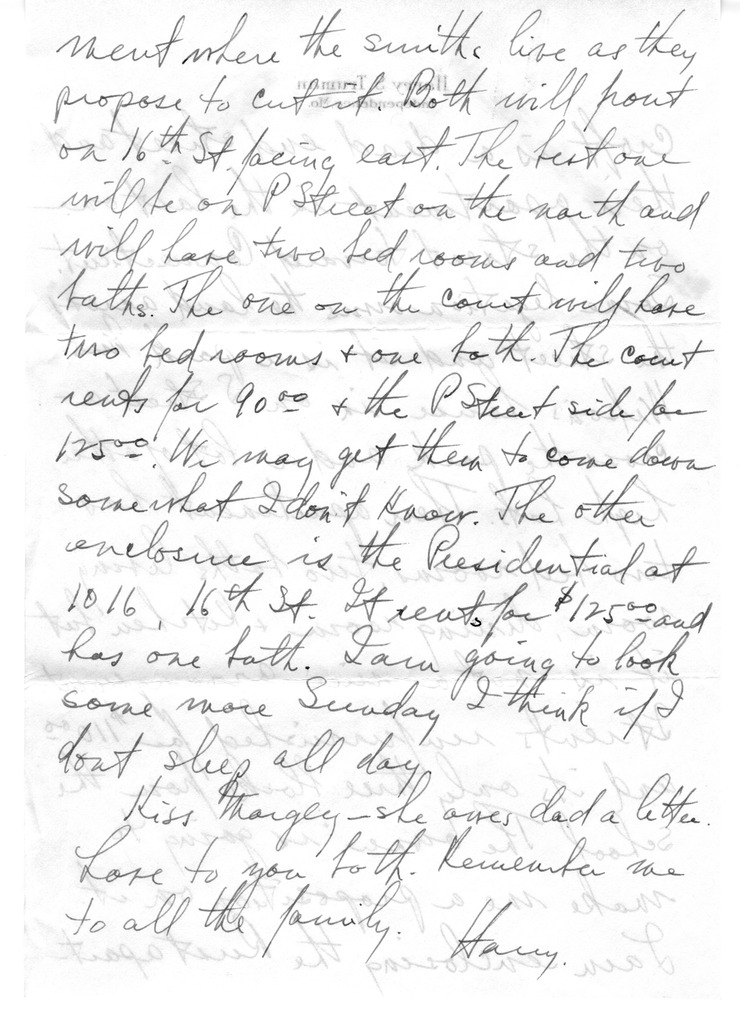 Letter from Harry S. Truman to Bess W. Truman